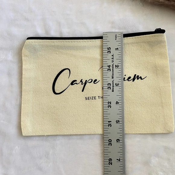 Carpe Diem Seize the Day Canvas Make Up Pouch - Picture 3 of 3